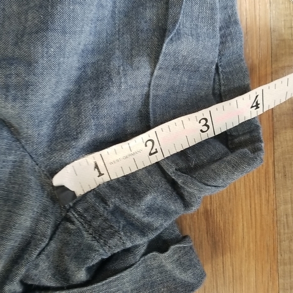 GAP 100% Cotton Chambray Denim Romper Shortall with Drawstring Waist and Pockets - Picture 9 of 14